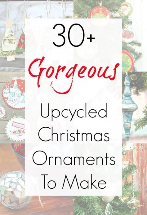 Looking for some Christmas ornament craft ideas? This collection of upcycled and repurposed ornaments for your Christmas tree will surely inspire you to think outside the ornament box! Upcycling everyday items into DIY Christmas ornaments has never been easier thanks to Sadie Seasongoods and her collection of ornament crafts at www.sadieseasongoods.com . #upcycled #ChristmasOrnament #repurposed #ChristmasCrafts #Ornaments #ChristmasOrnaments #VintageChristmas Upcycled Christmas Ornaments, Creative Upcycling, Upcycled Christmas, Ornaments To Make, Upcycling Ideas, Old Christmas, Handmade Christmas Decorations, Christmas Ornament Crafts, Christmas Ornaments To Make