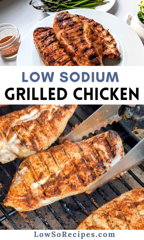 Low Sodium Grilled Chicken, Low Sodium Grilled Chicken Recipes, Low Sodium Fried Chicken, Low Sodium Baked Chicken Recipes, Low Sodium Chicken Marinade, Low Sodium High Protein Meals, Low Sodium Chicken Recipes, Low Sodium Chicken Breast Recipes, Low Sodium Meals