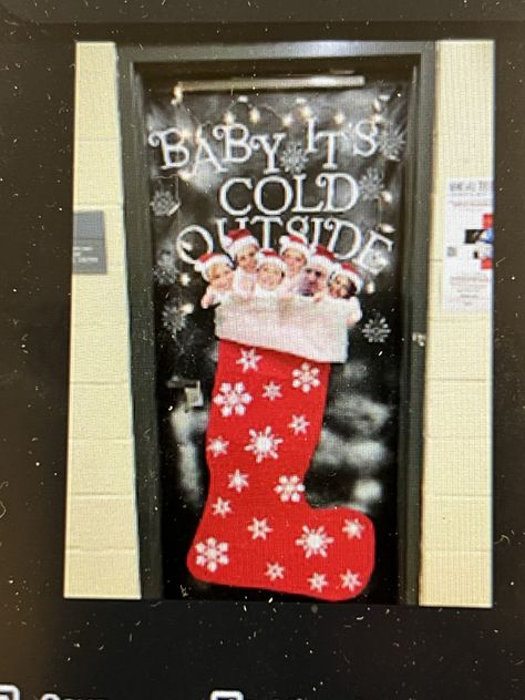 Christmas Door Ideas For Infant Room, Infant Winter Door Ideas, Infant Room Christmas Decorations, Infant Classroom Christmas Decorations, Christmas Infant Bulletin Boards, Infant Christmas Door Ideas, Infant Room Door Ideas, Infant Bulletin Board, Infant Room Ideas