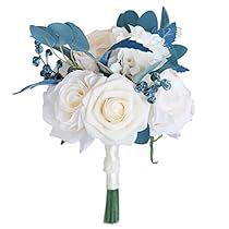 Dusty Blue Wedding Boutonniere, Bouqette Of Flower For Wedding, Handmade Wedding Decorations, Flower For Wedding, Dusty Blue Wedding, Champagne Bridesmaid, Wedding Boutonniere, Corsage And Boutonniere, Bridesmaid Bouquets