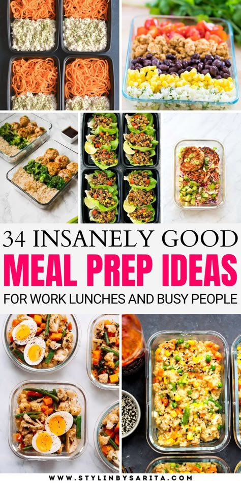 meal prep recipes Lunch Prep Ideas For Work, Food Prep Lunches For The Week, Work Meal Prep Ideas, Meal Ideas For Work, Mealprep Lunch Easy Meals, Easy Take To Work Lunches Meal Prep, Prepped Lunches For The Week, Meal Prep How To, Different Meal Prep Ideas