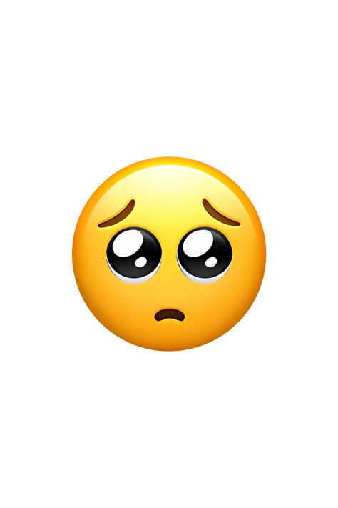 The 🥺 Pleading Face emoji depicts a yellow face with large, round, and glossy eyes, raised eyebrows, and a small, pouting mouth with a slight frown. The overall expression is one of sadness, disappointment, or desperation, as if the person is begging or pleading for something. The face also has rosy cheeks, indicating a sense of vulnerability or innocence. Pleading Face, Teddy Bear Emoji, Wave Emoji, Emoji Ip, Apple Emoji, Tattoo Knee, Ios Emojis, Signature Tattoo, Pink Heart Emoji