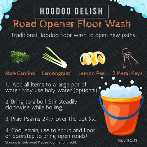 Hoodoo Floor Wash Recipe, Bank Dirt Spell, Hoodoo Recipes, Witchy Remedies, Spiritual Nutrition, Hoodoo Delish, Road Opener Spell, Hoodoo Conjure Rootwork, Magick Oil