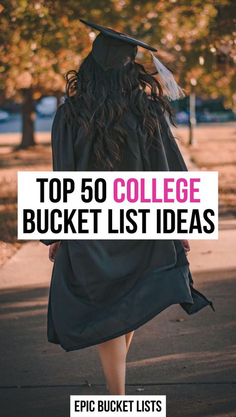 Things To Do In College Bucket Lists, Senior Year Of College Bucket List, College Bucket List Crazy, Things To Do In College, College Bucket List, To Do Lists Aesthetic, Goals List, Graduate College, Best Bucket List