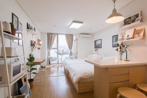 10 Great Airbnbs In Hongdae, Seoul, South Korea | Trip101 Korea Apartment, Korean Apartment Interior, Long Narrow Rooms, Hongdae Seoul, Korean Apartment, Narrow Rooms, Bedroom Layout, Asian Homes, Asian Home Decor