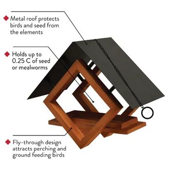 George Oliver Jacobson The Architect Tray Bird Feeder | Wayfair Wood Bird Feeder, Wooden Bird Feeders, Homemade Bird Houses, Bird Tables, Homemade Bird Feeders, Bird House Feeder, Bird House Plans, Wild Bird Feeders, Hanging Bird Feeders