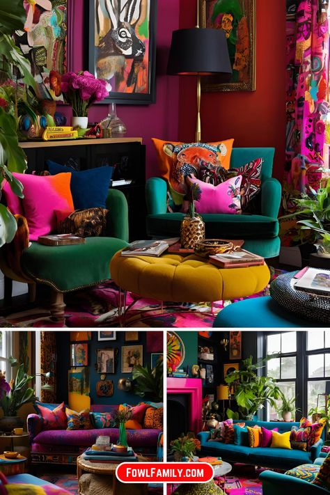 Love bold colors and unique decor? These eclectic living room ideas will help you mix patterns, textures, and vibrant hues to create a space that’s full of personality and warmth. Get inspired to design a home that’s truly one-of-a-kind! Eclectic Living Room Ideas, Colorful Eclectic Living Room, Colorful Eclectic, Eclectic Living, Eclectic Living Room, Pattern Mixing, Unique Charms, Unique Decor, Living Room Ideas