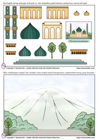 Lembar Kerja (Worksheet) Anak TK - PAUD - SD: Aktivitas Ramadhan 01 Pineapple Crafts, Muslim Kids Activities, Pop Up Card Templates, Teaching Toddlers, Muslim Kids, Preschool Art Activities, Learn Islam, Math Worksheet, Preschool Art