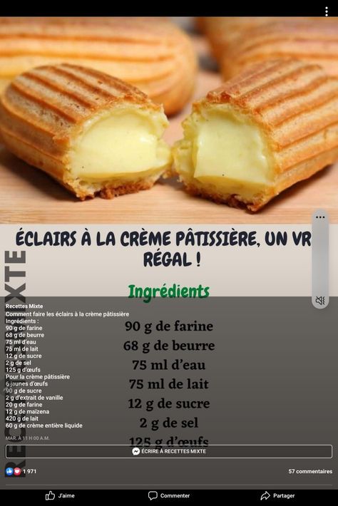 French Pastries Recipes, No Bake Summer Desserts, Fancy Desserts Recipes, Eclair Recipe, Homemade Cookbook, Tastemade Recipes, Diy Desserts, Gourmet Desserts, Dessert Toppings