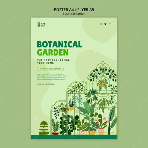 Garden Poster Design, Gardening Flyer, Event Poster Layout, Gardening Poster, Plant Magazine, Garden Poster, Green Poster, Garden Magazine, Ad Layout