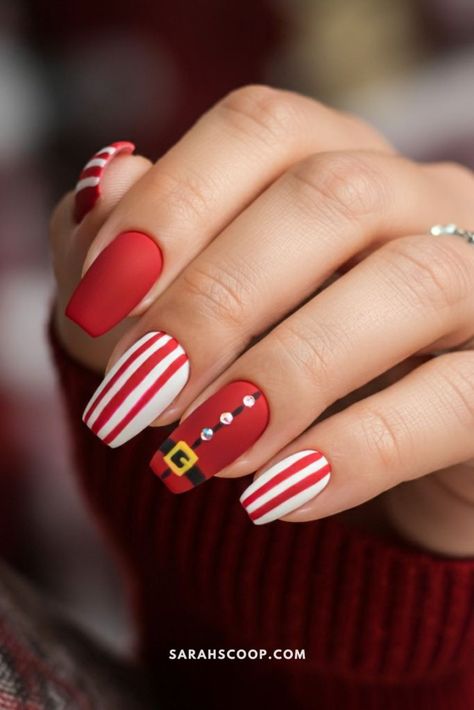 White Christmas Nail Ideas, Santa Nails, Christmas Nail Ideas, Red And White Christmas, Santa Suits, Christmas Nail, White Christmas, Christmas Nails, Holiday Spirit