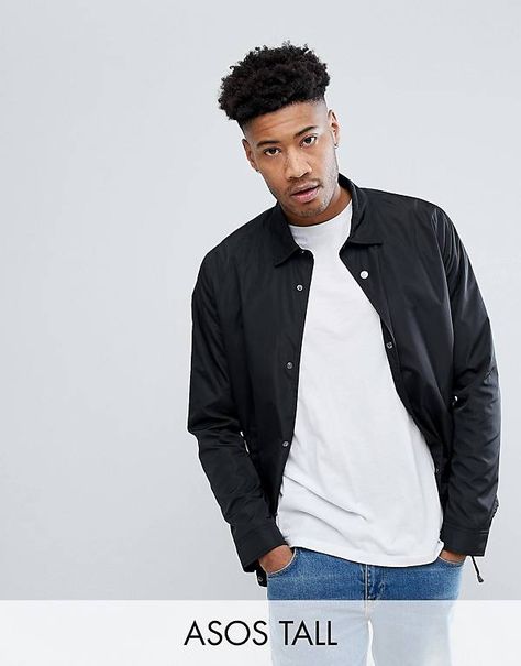 Coach Jacket in Black Jacket Poses, Latest Fashion For Men, Jackets Summer, Designer Jackets, Fashion For Men, Latest Mens Fashion, Men's Coats & Jackets, Coach Jacket, Jacket Design