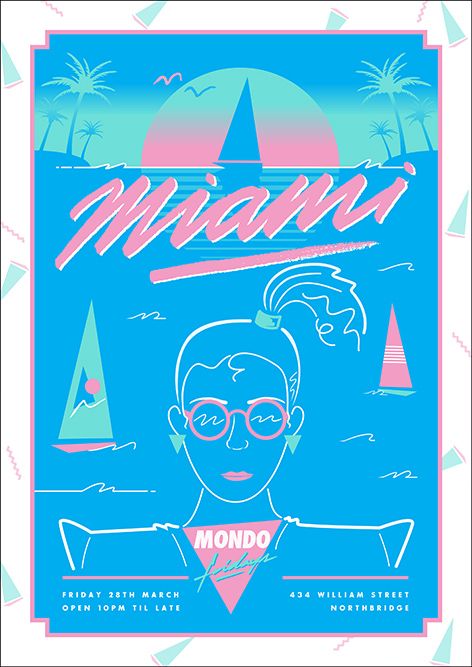 Miami Poster Design, Relax Room, Miami Pool, Miami Logo, Miami Posters, Turtle Logo, Tyler Spangler, Oasis Pool, Swap Party