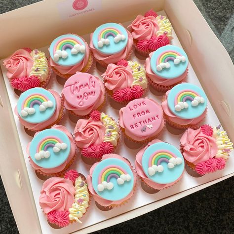 Two Year Old Cupcakes, Thank You Cupcakes Ideas, Special Cupcakes, Thank You Cupcakes, Children Day, Cake Writing, Every Child Matters, Rainbow Cupcakes, Cute Cupcakes