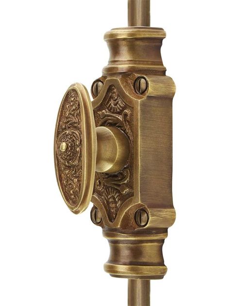 Filigree Brass Cremone Bolt - 4-Foot Length in Antique-By-Hand | House of Antique Hardware Antique Door Hardware, Cremone Bolt, Kitchen Pantry Cupboard, Stair Hardware, Pantry Cupboard, Antique Door, Antique Hardware, Casement Windows, Butler's Pantry