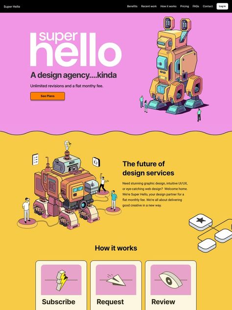 Colorful Landing Page, Illustrated Website Design, Neubrutalism Graphic Design, Pop Art Website Design, Interesting Website Design, Maximalist Website Design, Website Landing Page Design Inspiration, Neobrutalism Graphic Design, Neobrutalism Web Design