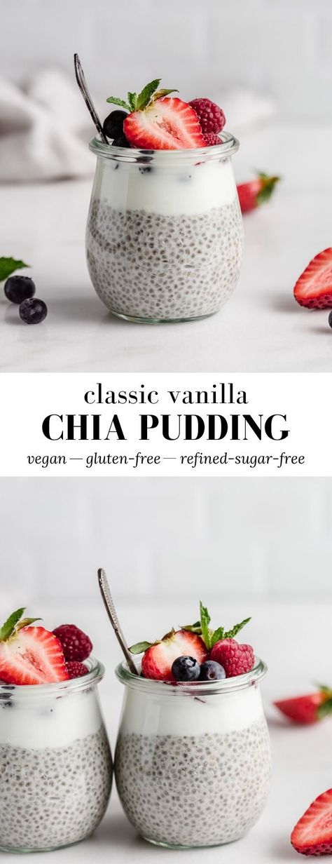 Vanilla Chia Seed Pudding, Chia Puddings, Vanilla Chia Pudding, Chia Seed Recipes, Seed Recipes, Healthy Food Menu, Chia Pudding Recipes, Healthy Food Facts, Healthier Desserts