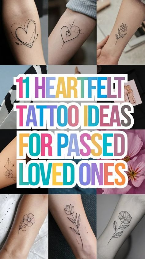 11 Heartfelt Tattoo Ideas for Passed Loved Ones to Keep Them Close 2 Tattoo Ideas For A Lost Grandma, Meaningful Tattoos For Lost Loved Ones For Men, Tattoo For Widow Wife, Mother Memory Tattoos, Tattoos Grandma Memorial, Tattoos For Lost Friends, Widow Tattoos For Women, Memorial Tattoos For Sister, Mom Memorial Tattoo Ideas For Daughter