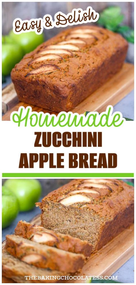 Healthy Apple Zucchini Bread Peach Zucchini Bread, Zucchini Apple Bread, Apple Zucchini Bread, Apple Zucchini, Double Chocolate Zucchini Muffins, Easy Zucchini Bread Recipes, Vegan Zucchini Bread, Lemon Zucchini Bread, Easy Zucchini Bread