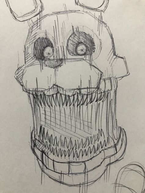 Five Nights At Freddy's Sketch, Fnaf Art Freddy, Fnaf Drawings Creepy, Animatronic Drawing, Fnaf Sketches Art, Fnaf Art Ideas, Freddy Fazbear Drawing, Fnaf Drawings Easy, Fnaf Painting