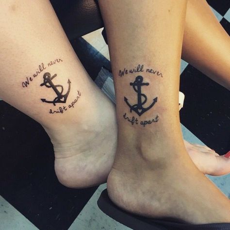 Anchor Couple Tattoos Ideas, Matching Anchor Tattoos Friends, Anchor Sibling Tattoos, Mother Son Anchor Tattoo, Friendship Anchor Tattoos, Mother Daughter Anchor Tattoos, Anchor Tattoo Couples, Couples Anchor Tattoo Ideas, Navy Mom Tattoo Ideas