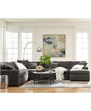 Furniture Radley 5-Piece Fabric Chaise Sectional Sofa, Created for Macy's & Reviews - Furniture - Macy's Macy Furniture, Chaise Sectional Sofa, Fabric Sectional Sofas, Sectional Sofas Living Room, Apartment Sofa, New Sofa, Sofa Ideas, Fabric Sectional, Diy Sofa