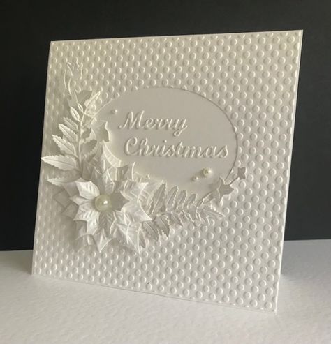 A Very White Christmas by sistersandie at Splitcoaststampers White On White Cards Beautiful, White On White Christmas Cards Handmade, White On White Christmas Cards, White Christmas Cards Handmade, Christmas Cards Handmade Elegant, White Christmas Cards, Xmas Cards Handmade, Die Cut Christmas Cards, Xmas Flowers