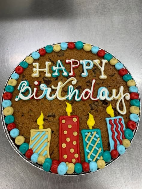 May Birthday Cake Ideas, Big Birthday Cookie, Birthday Message Cookies, Cookie Cake For Men, Decorated Cookie Cake Birthday, Birthday Cookie Cake Designs For Men, Message Cookie Designs, Birthday Cookie Cake Ideas, Cookie Cake Ideas Birthday