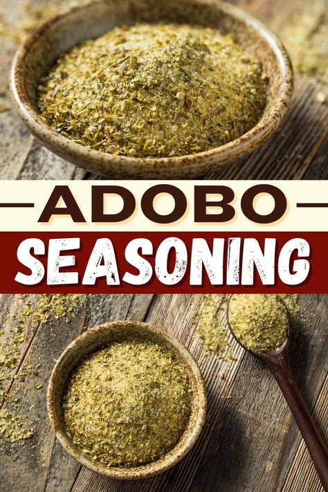 Try this easy recipe for Adobo seasoning to jazz up your meals! The mixture of salt, paprika, pepper, onion powder, oregano, cumin, and more can't be topped! Adobe Seasoning Recipes, Sazon Seasoning Recipes, Mesquite Seasoning Recipe, Umami Seasoning Recipes, All Spice Recipe, Adobo Seasoning Recipe, Diy Spice Blends, Seasoning Salt Recipe, Chicken Seasoning Recipes