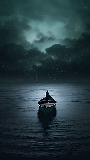 View of boat on water with bad weather Boat On Water, Boat Silhouette, Dark Tumblr, Dark Silhouette, Inspo Drawing, Rain Wallpapers, Gk Questions And Answers, Silhouette People, Pop Art Wallpaper