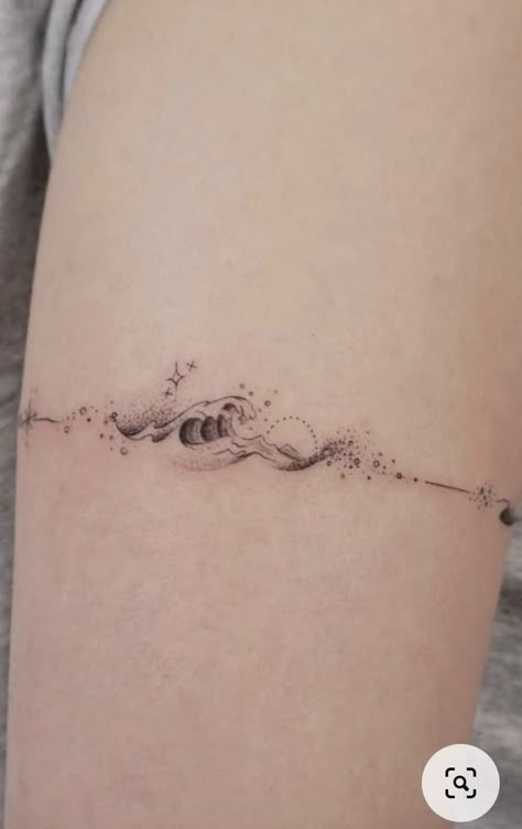 Wave Band Tattoo, Water Tattoos For Women, Gf Tattoo, Tattoo Whale, Thigh Band Tattoo, Cuff Tattoo, Magic Runes, Wrap Tattoo, Forearm Band Tattoos