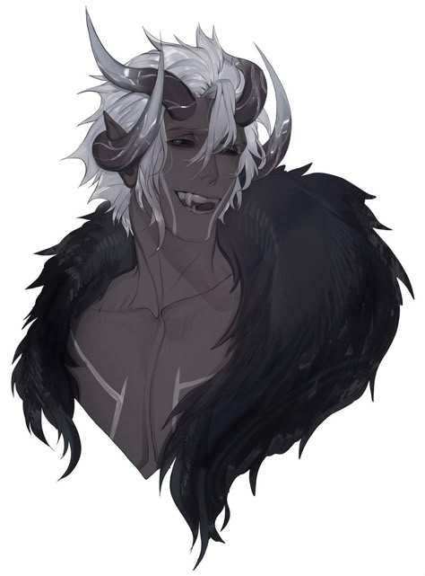 Monster Person Art, Black Wolf Character Design, Demon Drawing Reference Male, Incubus Demon Male Art, Demon Oc Male Horns, Hot Monster Man, Wendigo Oc Human, Black Dragon Human Form, Demon Clothes Male