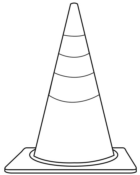 Construction Theme Classroom, Construction Theme Preschool, Preschool Construction, Cone Template, Printable Coloring Pages For Kids, Traffic Cone, Safety Signs, Kindergarten Worksheets Printable, Printable Math Worksheets