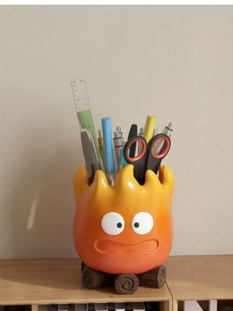 Transform your desk into a beacon of creativity with our fun torch-shaped office pen holder.and Like a burning flame. Crafted for both style and function, this unique holder keeps your pens and pencils organized while doubling as an eye-catching decor piece. Whether for work or study, its innovative design and sturdy construction make it a must-have accessory that brings a touch of whimsy to any workspace. Material:ResinSize:8cm(L)*13cm(H) (1 inch=2.54cm) Unique Art Pieces, Air Dry Clay Pencil Holder, Clay Desk Buddies, Anime Pottery, How To Decorate Your Office At Work, Clay Pen Holder, Clay Pencil Holder, Pencil Holder Design, Gifts For Artist