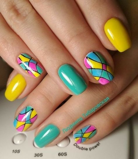 Yellow Nail Art, Art 2024, Colorful Nail, Colorful Nails, Her Nails, Pretty Nail Art, Rainbow Nails, 2024 Trends, Yellow Nails