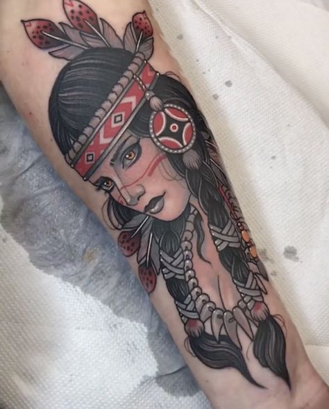 India Tattoo Traditional, Indian Traditional Tattoo, Indian Girl Tattoos, Cherokee Language, Girl Shoulder Tattoos, Traditional Tattoo Inspiration, Flash Ideas, Aztec Tattoo Designs, Aztec Tattoo