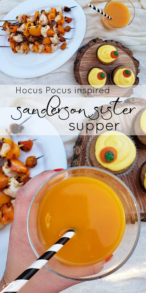 Hocus Pocus Dinner, Movie Night Dinner, Hocus Pocus Movie, Movie Night Food, Hocus Pocus Party, The Sanderson Sisters, Halloween Movie Night, Date Night Recipes, Spice Cake Mix