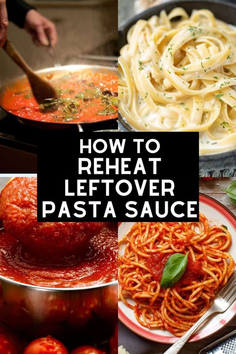 Learn how to reheat pasta sauce so that it takes as good as the day you made it, whether it's homemade or store-bought we've got you covered! How To Reheat Pasta, Leftover Pasta Sauce, Slow Cooker Pasta Sauce, Types Of Pasta Sauce, Reheat Pasta, Jarred Alfredo Sauce, Easy Comfort Food Dinners, Pasta Marinara, Cream Sauce Pasta