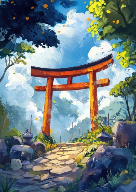 Japanese Torii Gate - Shaon Khalid Japanese Torii Gate, Japanese Torii, Background Study, Japanese Shrine, Torii Gate, Shinto Shrine, Random Art, Khalid, The Divine