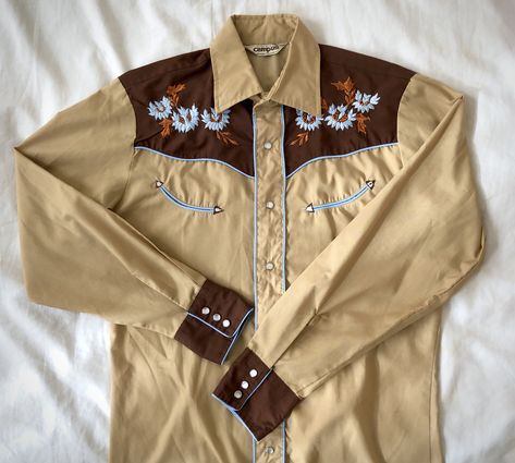 Western Shirt Pattern, Thrasher Outfit, Embroidered Western Shirt, 80s Western, Vintage Western Shirt, Mens Western Wear, Rodeo Outfits, Detailed Embroidery, Mens Fashion Urban