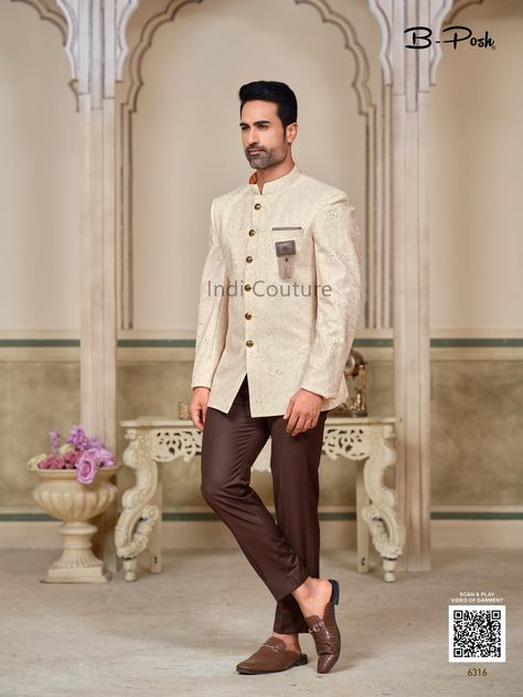 Beige Jodhpuri Ethnic Bandhgala Coat Pant Stylish Indian Attire for Formal Events Perfect Gift for Weddings and Festivals Celebrations by IndiCoutureStore on Etsy Beige Hose, Mens Wedding Suits, Festival Celebration, Indian Attire, Wedding Suits Men, Coat Pant, Wedding Men, Wedding Suits, Mens Suits