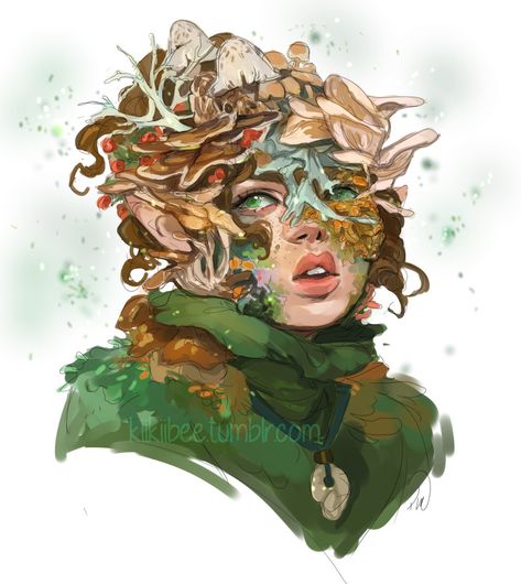 Plant Person Character, Spores Druid, Dnd Druid, Dnd Art, Game Inspiration, Pearl Harbor, Human Art, A Circle, Dnd Characters