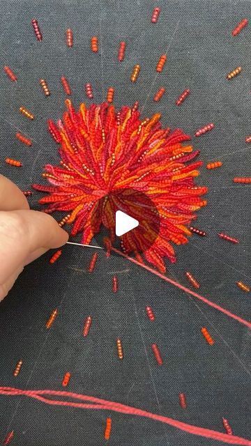 Abstract Embroidery Designs Inspiration, Contemporary Embroidery Designs, Bouillon Stitch, Inspirational Embroidery, Mixed Media Embroidery, Doodle Embroidery, Cardboard Crafts Decoration, Button Hole Stitch, Embroidery Video