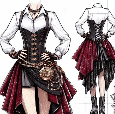 Pirate Drawing Female, Pirate Dress Drawing, Pirate Outfit Female Drawing, Pirate Aesthetic Female, Pirate Outfit Drawing, Pirate Drawing, Female Pirate, Pirate Dress, Hogwarts Outfits