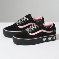 Vans x Lazy Oaf Old Skool Platform Vans Bota Outfit Mujer, Vans Wallpaper, Vans Boots, Women Vans, Vans Shoes Women, Old Skool Platform, Cute Vans, Platform Vans, Vans Pink