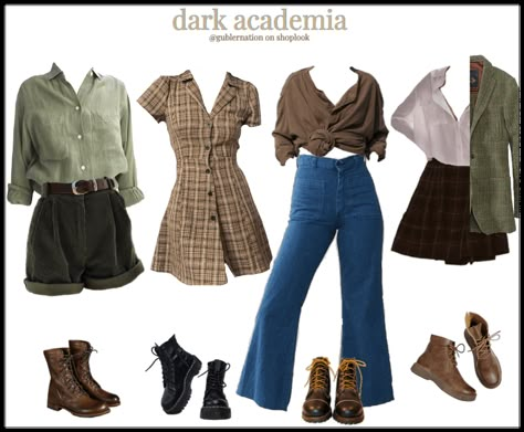 Cute Outfits Academia, Dark Academia Outfit Shoes, Dark Academia Outfit Board, Dark Academia For Summer, Dark Feminine Aesthetic Outfits Plus Size, Dark Academia In Summer, How To Dress Dark Academia, Summer Academia Fashion, Dark Academia Niche