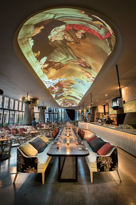 Sandton Restaurant: Saint | Visi Restaurant Concept Ideas, Pizza And Champagne, Luxury Restaurant Interior, Art Hotel, New Pizza, Bar Design Awards, Bar Designs, Restaurant Ideas, Luxury Restaurant