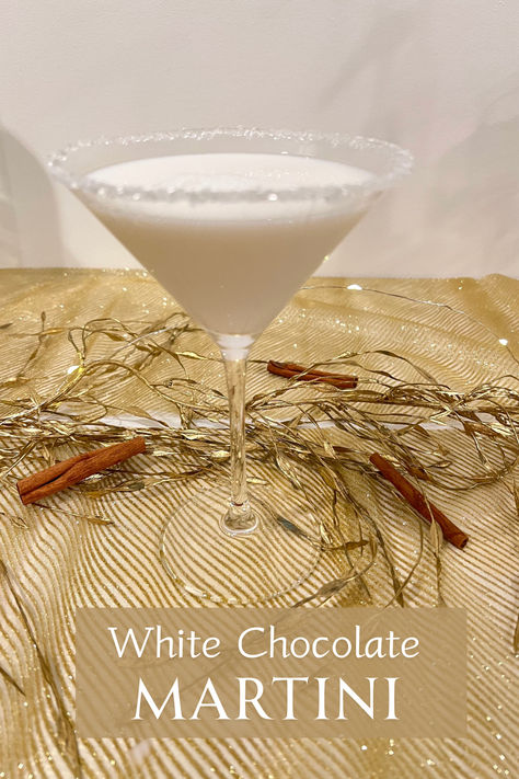 White Chocolate Martini White Chocolate Martini Recipe, White Chocolate Martini, Chocolate Martini Recipe, White Chocolate Liqueur, Chocolate Martini, Martini Recipe, Holiday Drink, Vanilla Vodka, Holiday Drinks