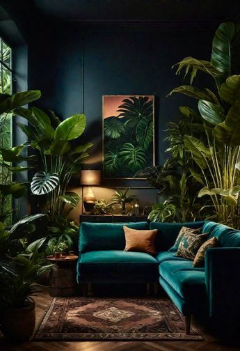 Moody Living Room Ideas, Mood Lighting Living Room, Home Haunted House, Tropical Homes, Haunted House Decor, Tropical Living Room, Moody Living Room, Tropical Interior Design, Contemporary Home Interior