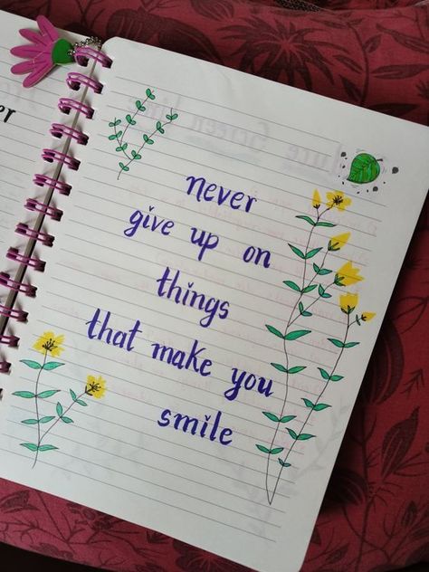 never give up Quotes On Diary Writing, Making Diary Ideas, Quotes For Dairy, Diary Page Decoration, Small Diary Journal Ideas, Dairy Making Ideas Craft, Diary Quotes Journals, Dairy Ideas Notebook Aesthetic, Dairy Book Decoration Ideas